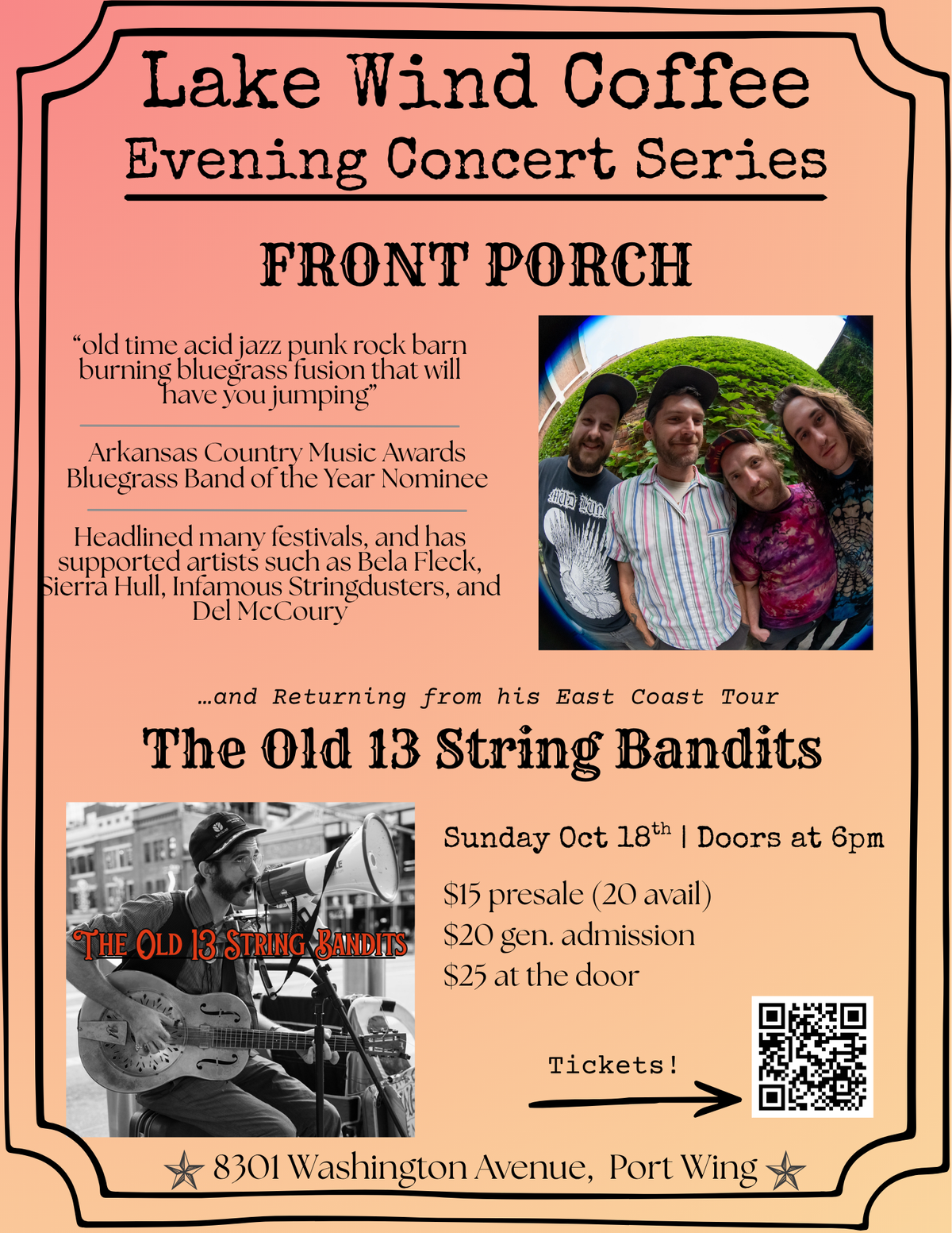 Front Porch & Old 13 String Bandits - Oct 18th Tickets